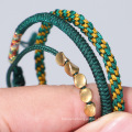 Shangjie OEM joyas Fashion Summer Beads Bracelet Charms Ethnic Green Woven Bracelet Handmade Women Men Smart Bracelet Sets